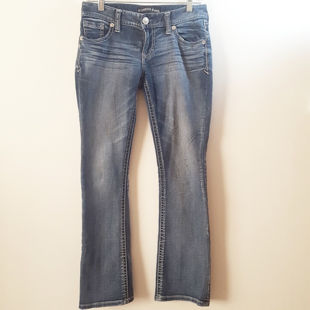 Express Low Rise Barely Boot Jeans